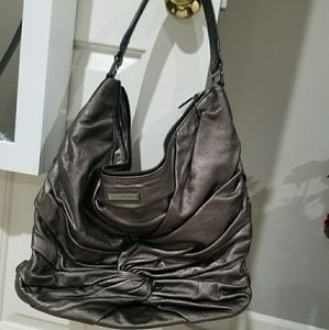 Burberry Metallic silver grey knot hobo bag